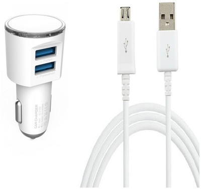 

99 Gems 3.4 amp Turbo Car Charger(White)