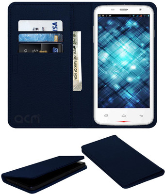 ACM Flip Cover for Spice Smart Flo Mettle 5x Mi-504(Blue, Cases with Holder, Pack of: 1)