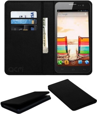 ACM Flip Cover for Micromax Canvas 2.2 A114(Black, Cases with Holder, Pack of: 1)