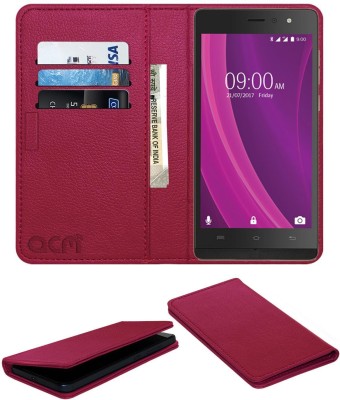 ACM Flip Cover for Lava A97 2gb+(Pink, Cases with Holder, Pack of: 1)