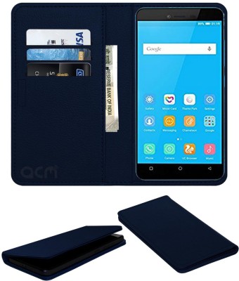 ACM Flip Cover for Gionee Pioneer P5L(Blue, Cases with Holder, Pack of: 1)