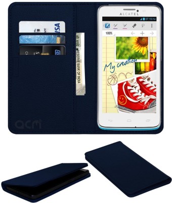 ACM Flip Cover for Alcatel Ot8000d One Touch Scribe(Blue, Cases with Holder, Pack of: 1)