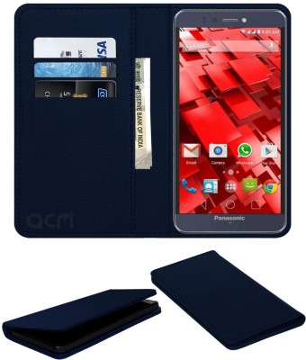 ACM Flip Cover for Panasonic P55 Novo(Blue, Cases with Holder, Pack of: 1)