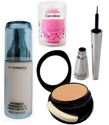 

caroline Sponge Puff, Mac Matchmaster Liquid Foundation, Mac Two Way Comapct, Brooke candy Eyeliner(Set of 4)