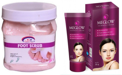 

Pink Root FOOT SCRUB 500ML WITH MEGLOW WOMEN FAIRNESS CREAM(Set of 2)