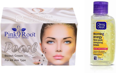 

Pink Root PEARL BLEACH 250G WITH CLEAN & CLEAR LEMON FACE WASH(Set of 2)