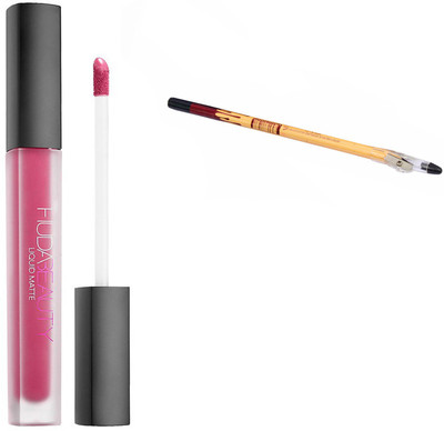 

Huda Beauty Professional Long lasting Liquid Matte Video Star Colour Lipstick 5 Ml with Eye Kajal(Set of 1)
