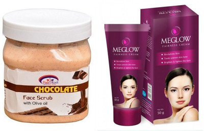 

Pink Root CHOCOLATE SCRUB 500ML WITH MEGLOW WOMEN FAIRNESS CREAM(Set of 2)