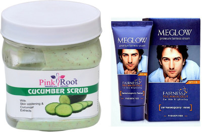 

Pink Root CUCUMBER SCRUB 500ML WITH MEGLOW MEN FAIRNESS CREAM (SPF-15)(Set of 2)