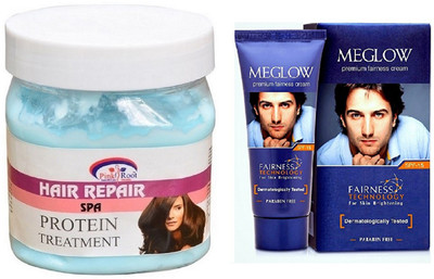 

Pink Root HAIR SPA CREAM 500ML WITH MEGLOW MEN FAIRNESS CREAM (SPF-15)(Set of 2)