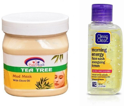 

Pink Root TEA TREE MASK 500ML WITH CLEAN & CLEAR LEMON FACE WASH(Set of 2)