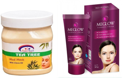

Pink Root TEA TREE MASK 500ML WITH MEGLOW WOMEN FAIRNESS CREAM(Set of 2)