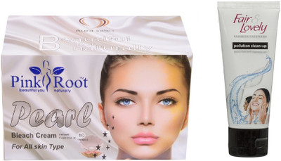 

Pink Root PEARL BLEACH 250G WITH FAIR & LOVELY POLLUTION CLEAN-UP FACE WASH(Set of 2)