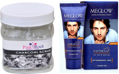 

Pink Root CHARCOAL SCRUB 500ML WITH MEGLOW MEN FAIRNESS CREAM (SPF-15)(Set of 2)