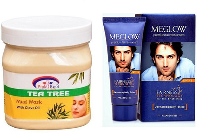 

Pink Root TEA TREE MASK 500ML WITH MEGLOW MEN FAIRNESS CREAM (SPF-15)(Set of 2)