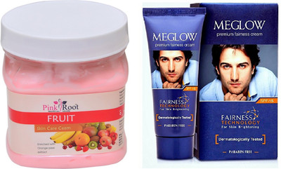 

Pink Root FRUIT CREAM 500ML WITH MEGLOW MEN FAIRNESS CREAM (SPF-15)(Set of 2)