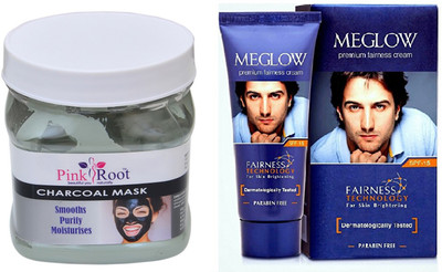 

Pink Root CHARCOAL MASK 500ML WITH MEGLOW MEN FAIRNESS CREAM (SPF-15)(Set of 2)