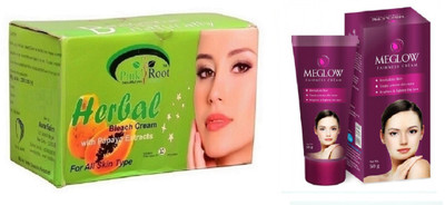 

Pink Root HERBAL BLEACH 250G WITH MEGLOW WOMEN FAIRNESS CREAM(Set of 2)