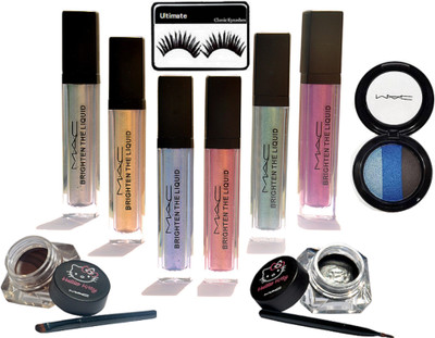 

Ultimate Eyelashes With Mac Brighten The Liquid Eye Pigment, Hello Kitty Two Eyeliner, 3 shade Eye Shadow(Set of 10)
