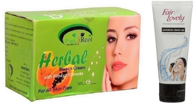 

Pink Root HERBAL BLEACH 250G WITH FAIR & LOVELY POLLUTION CLEAN-UP FACE WASH(Set of 2)