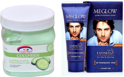 

Pink Root CUCUMBER CREAM 500ML WITH MEGLOW MEN FAIRNESS CREAM (SPF-15)(Set of 2)