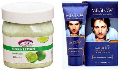 

Pink Root GREEN LEMON SCRUB 500ML WITH MEGLOW MEN FAIRNESS CREAM (SPF-15)(Set of 2)