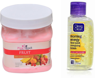 

Pink Root FRUIT CREAM 500ML WITH CLEAN & CLEAR LEMON FACE WASH(Set of 2)