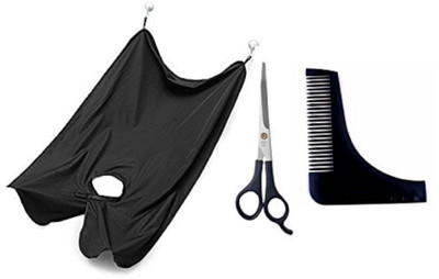 

INAAYA Combo Of Scissor, Beard Comb And Cutting Sheet, Styling Beard Tool For Perfect Shaving For Boys, Scissor For Cutting Hairs And Cutting Sheet For Salon And Parlour Use, Pack Of 1(Set of 3)