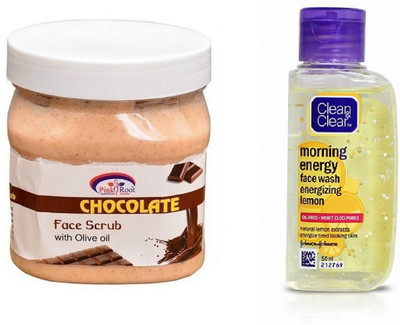 

Pink Root CHOCOLATE SCRUB 500ML WITH CLEAN & CLEAR LEMON FACE WASH(Set of 2)