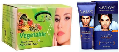 

Pink Root VEGETABLE BLEACH 250G WITH MEGLOW MEN FAIRNESS CREAM (SPF-15)(Set of 2)
