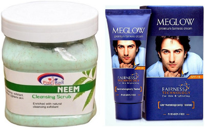 

Pink Root NEEM SCRUB 500ML WITH MEGLOW MEN FAIRNESS CREAM (SPF-15)(Set of 2)