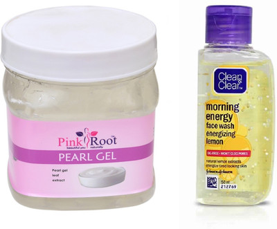

Pink Root PEARL GEL 500ML WITH CLEAN & CLEAR LEMON FACE WASH(Set of 2)