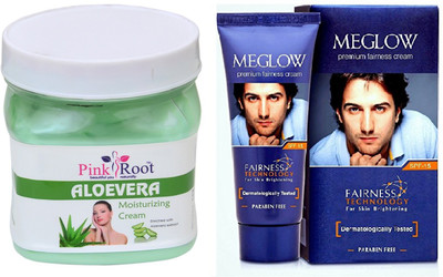 

Pink Root ALOEVERA CREAM 500ML WITH MEGLOW MEN FAIRNESS CREAM (SPF-15)(Set of 2)