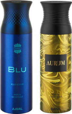 

Ajmal Blu & Aurum Deodorants for Men & Women pack of 2 Deodorant Spray - For Men & Women(400 ml, Pack of 2)