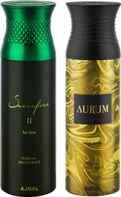 

Ajmal Sacrifice II Him & Aurum Deodorants for Men & Women pack of 2 Deodorant Spray - For Men & Women(400 ml, Pack of 2)