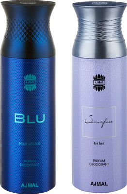 

Ajmal Blu & SacrificeHer Deodorants for Men & Women pack of 2 Deodorant Spray - For Men & Women(400 ml, Pack of 2)