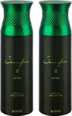 

Ajmal Sacrifice II Him & Sacrifice II Him Deodorants for Men pack of 2 Deodorant Spray - For Men(400 ml, Pack of 2)