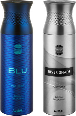 

Ajmal Blu & SilverShade Deodorants for Men pack of 2 Deodorant Spray - For Men(400 ml, Pack of 2)