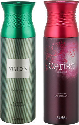 

Ajmal Vision & Cerise Deodorants for Men & Women pack of 2 Deodorant Spray - For Men & Women(400 ml, Pack of 2)