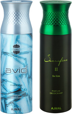 

Ajmal Avid & Sacrifice II Him Deodorant Pack of 2 Deodorant Spray - For Men(400 ml, Pack of 2)