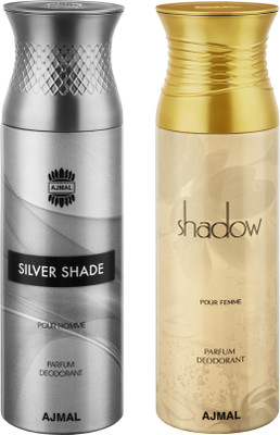 

Ajmal SilverShade & ShadowHer Deodorants for Men & Women pack of 2 Deodorant Spray - For Men & Women(400 ml, Pack of 2)