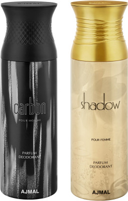 

Ajmal Carbon & ShadowHer Deodorants for Men & Women pack of 2 Deodorant Spray - For Men & Women(400 ml, Pack of 2)