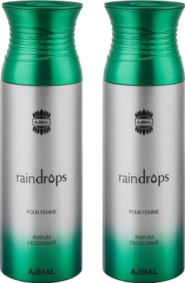 

Ajmal Raindrops & Raindrops Deodorants for Women pack of 2 Deodorant Spray - For Women(400 ml, Pack of 2)