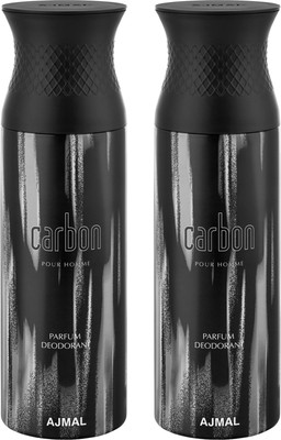 

Ajmal Carbon & Carbon Deodorants for Men pack of 2 Deodorant Spray - For Men(400 ml, Pack of 2)