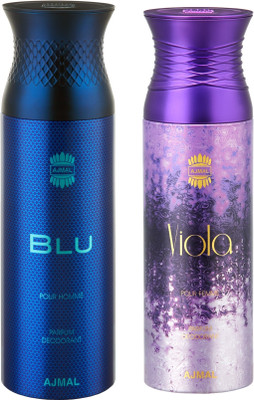 

Ajmal Blu & Viola Deodorants for Men & Women pack of 2 Deodorant Spray - For Men & Women(400 ml, Pack of 2)