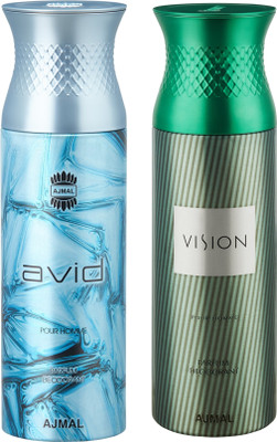 

Ajmal Avid & Vision Deodorants for Men pack of 2 Deodorant Spray - For Men(400 ml, Pack of 2)