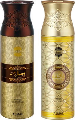 

Ajmal WisalDhahab & Aatifa Deodorants Men & Women pack of 2 Deodorant Spray - For Men & Women(400 ml, Pack of 2)