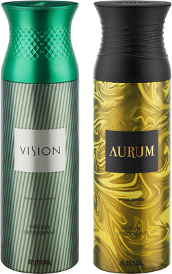 

Ajmal Vision & Aurum Deodorants for Men & Women pack of 2 Deodorant Spray - For Men & Women(400 ml, Pack of 2)