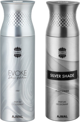

Ajmal EvokeSilverHim & SilverShade Deodorants for Men pack of 2 Deodorant Spray - For Men(400 ml, Pack of 2)