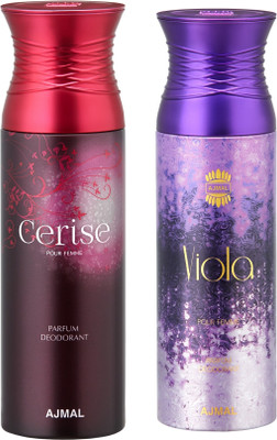 

Ajmal Cerise & Viola Deodorants for Women pack of 2 Deodorant Spray - For Women(400 ml, Pack of 2)